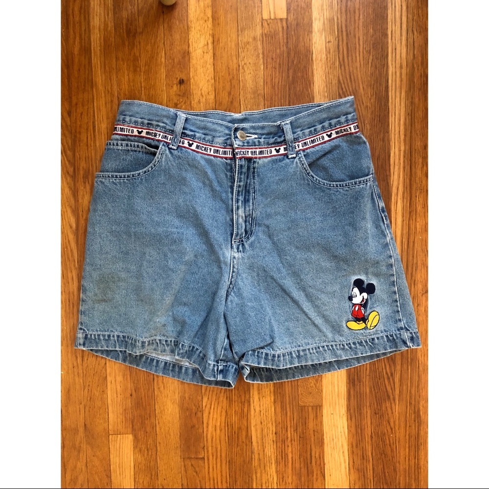 Vintage Mickey Mouse Denim Jean Shorts